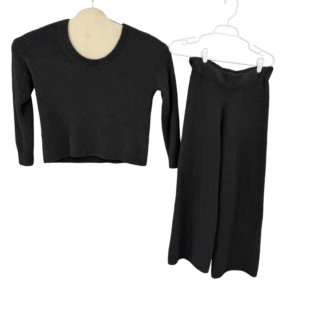 Stars Above Lounge Set Women Sm Dark Gray Fuzzy Cozy 2 Piece Pajama Set Sherpa